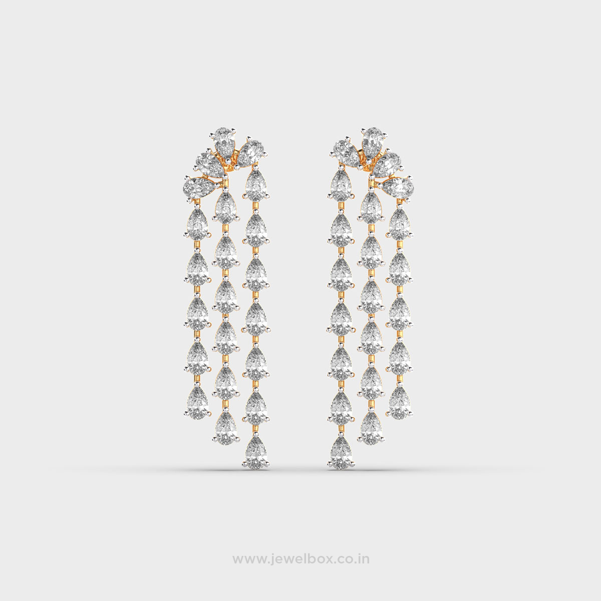 Shimmering Diamond Vine Ear Danglers