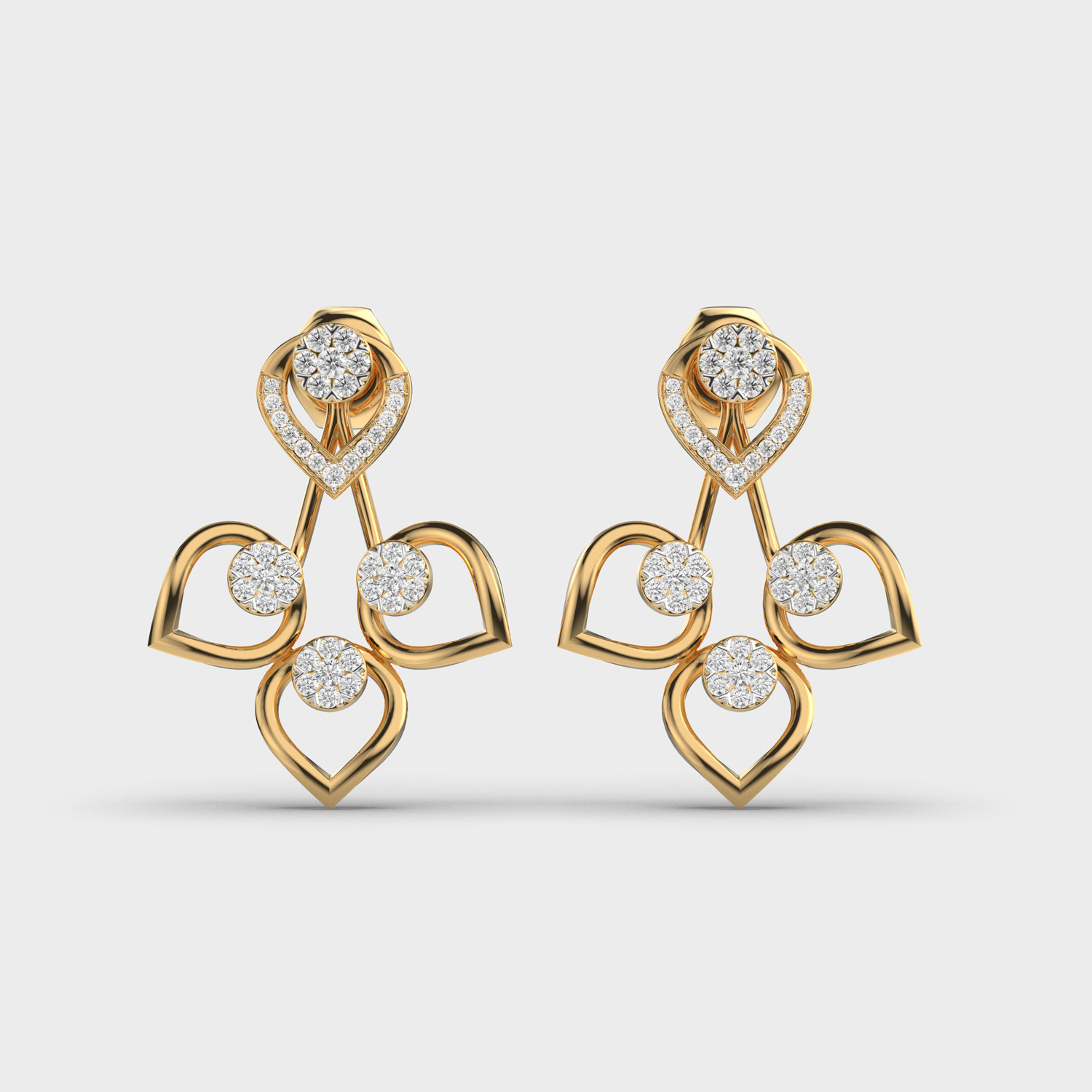Peacock's Wings Diamond Earrings