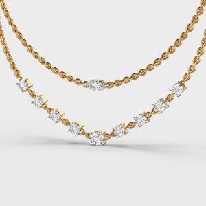 Sleek Is Chic Multi Layered Diamond Necklace