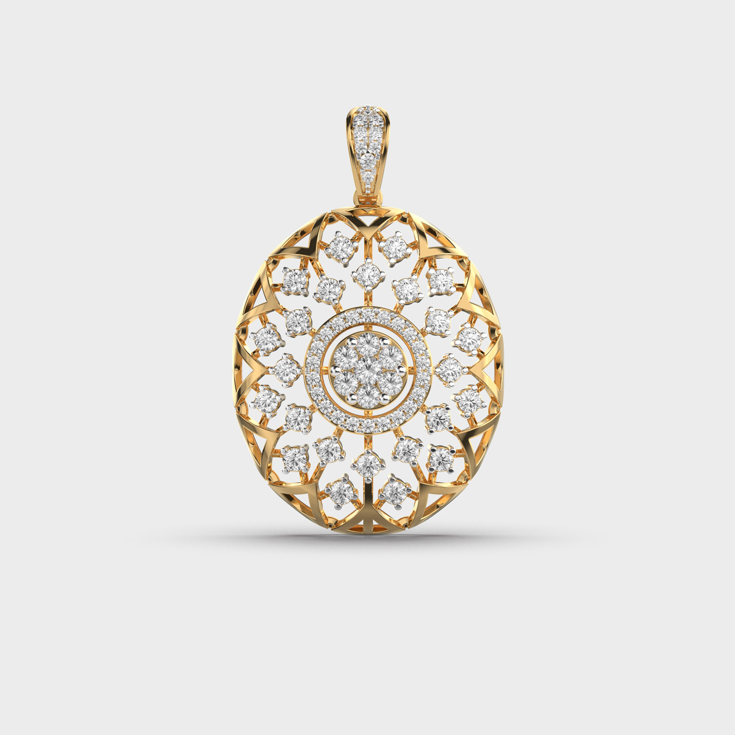 Intricate Diamond Encrusted Pendant (Without Chain)