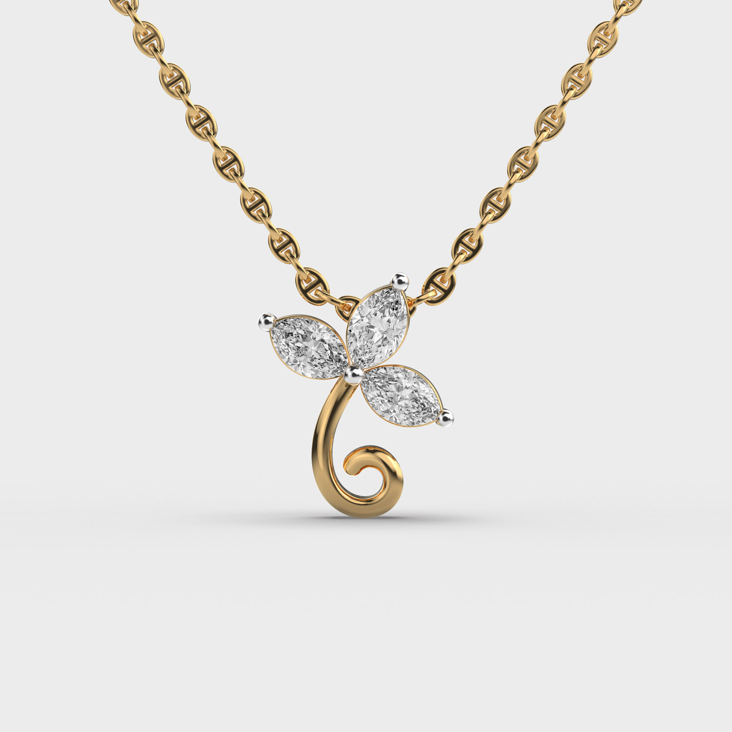 Mystic Petals Diamond Pendant