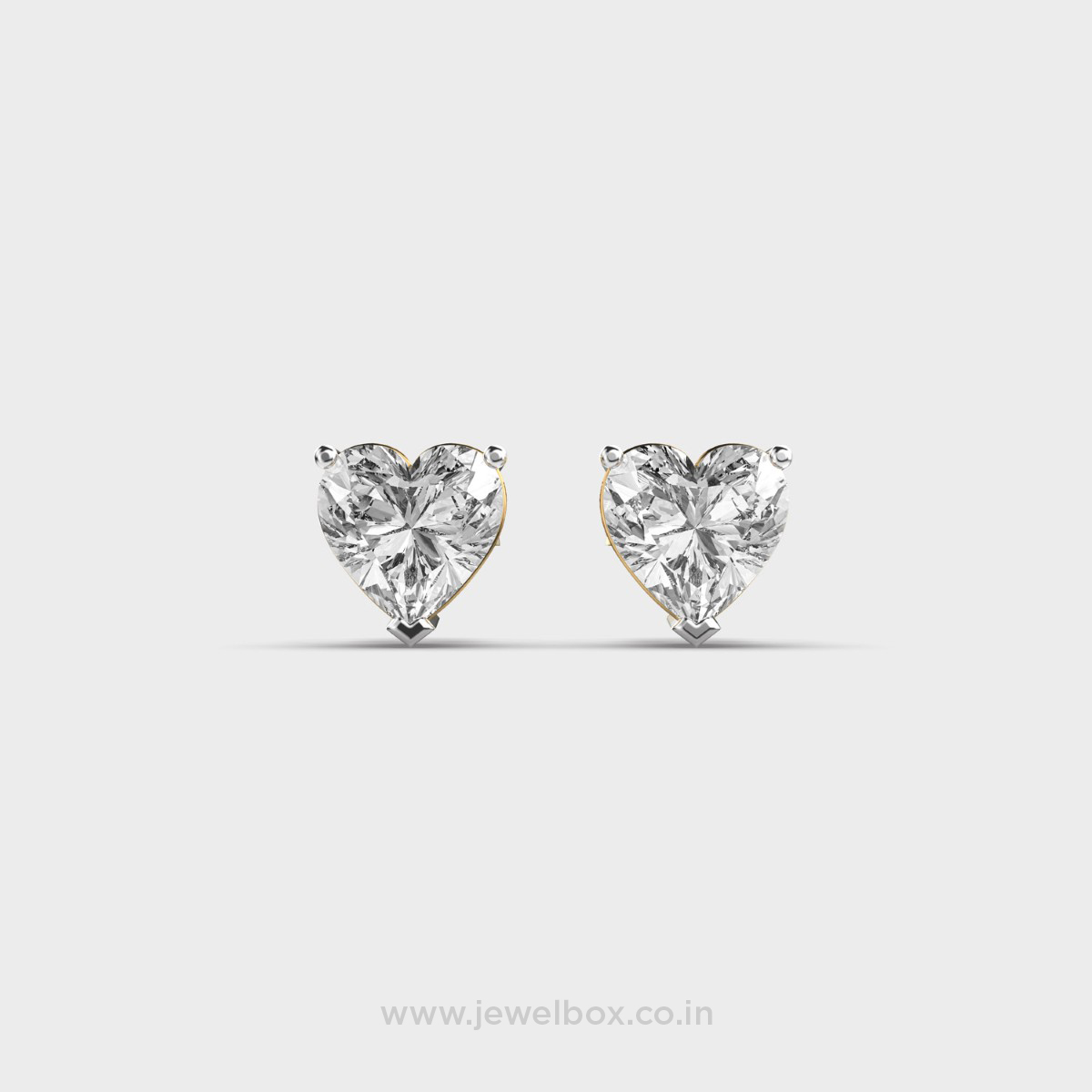 2 Carat Heart Solitaire Studs