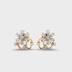 Petite Flora Diamond Earrings Stud