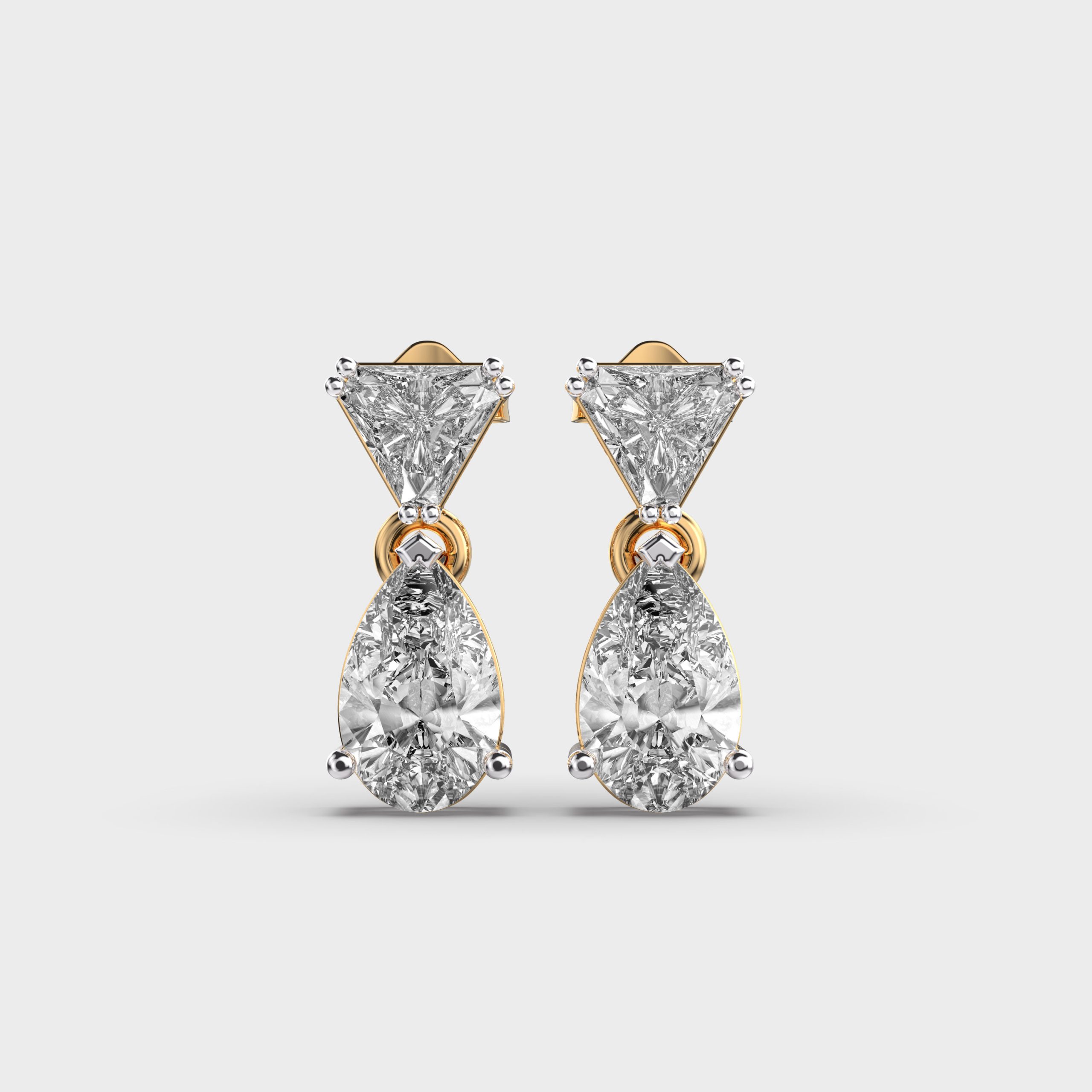 Inverted Wineglass Diamond Earrings