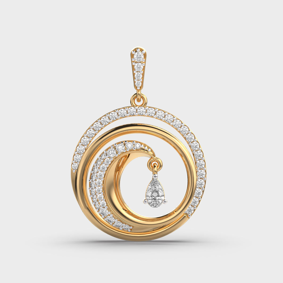 Mystic Spirals Diamond Pendant (Without Chain)