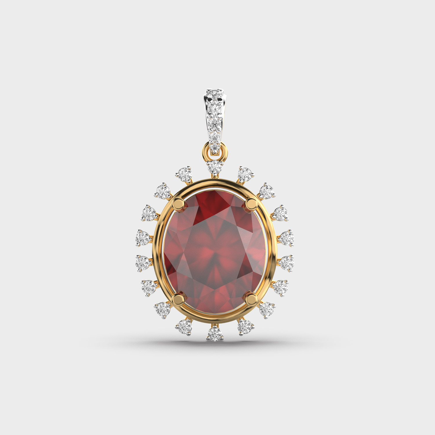 Queen Ruby Diamond Pendant (Without Chain)
