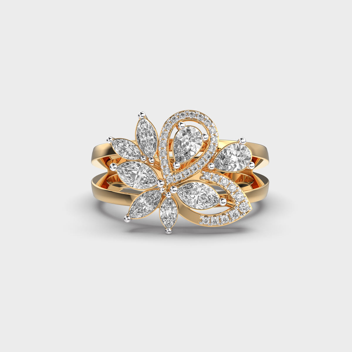Leafy Tales Diamond Encrusted Ring