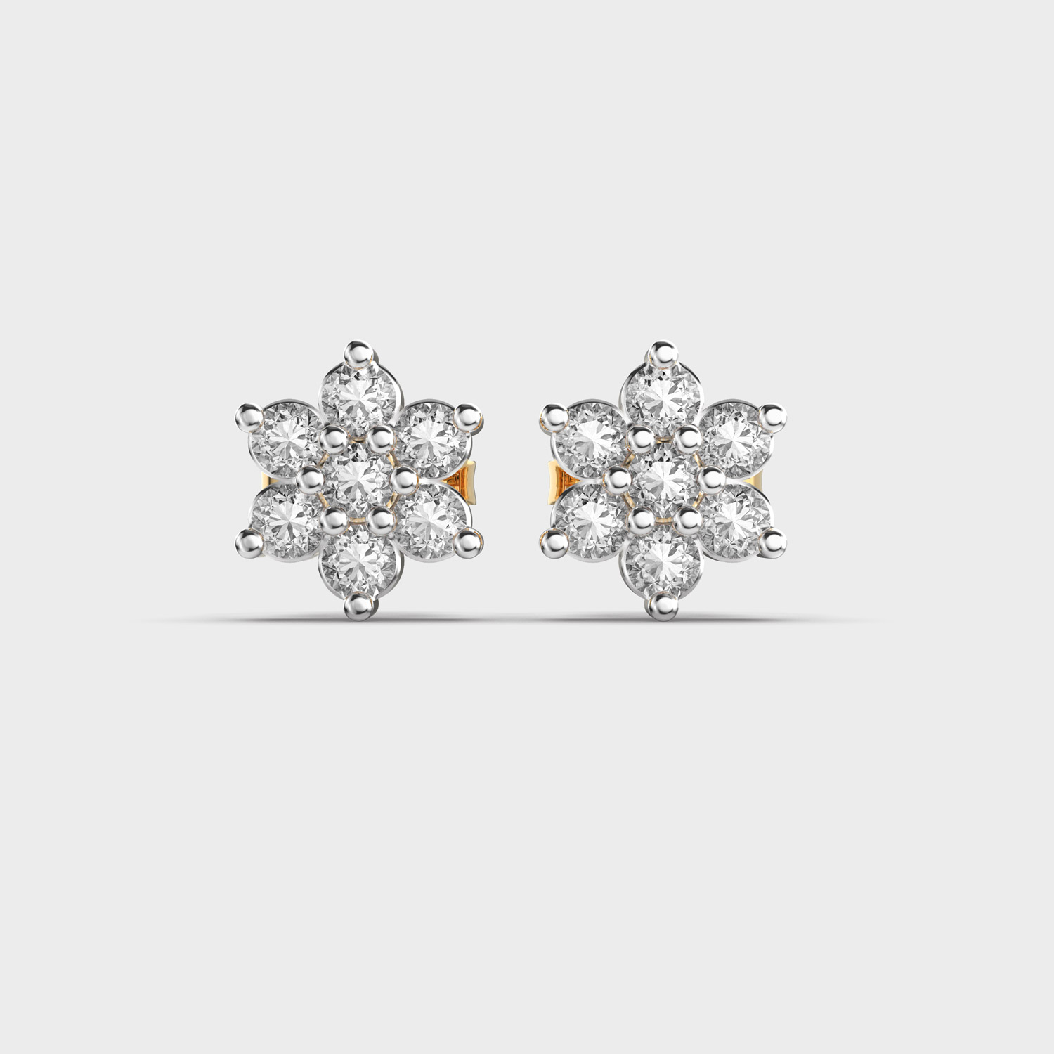 Blooming Peony Diamond Studs For Women
