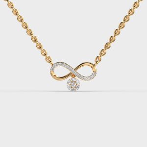 Infinity Pendant Diamond Drop with Chain