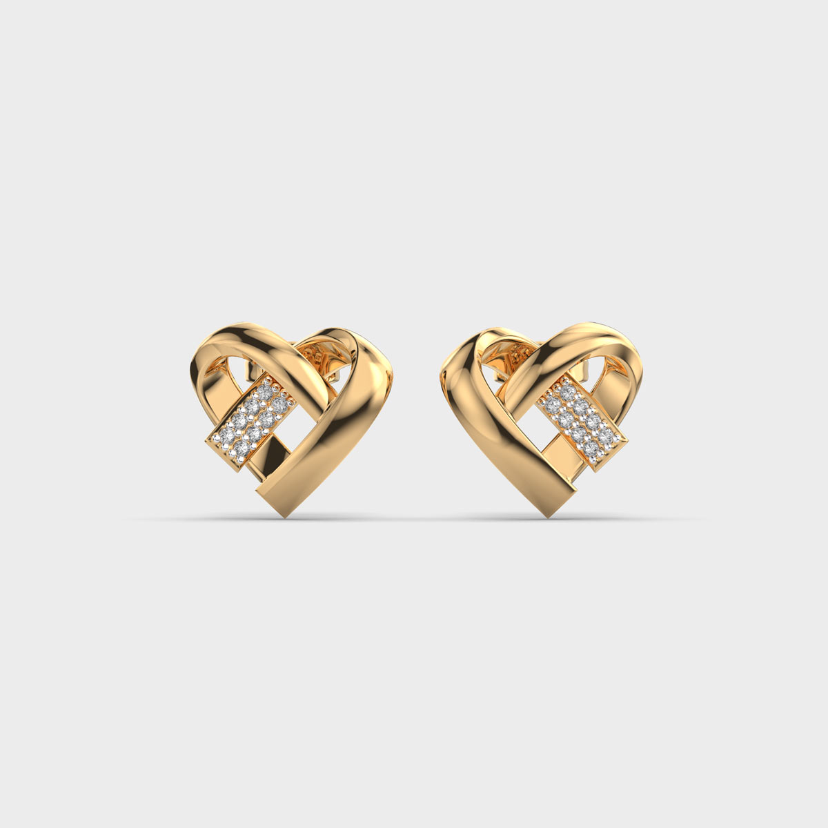 Hearts Pride Diamond Cluster Stud Earrings