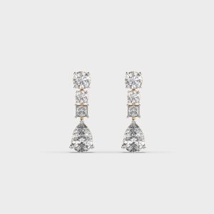 Glistening Pear Diamond Drop Earrings