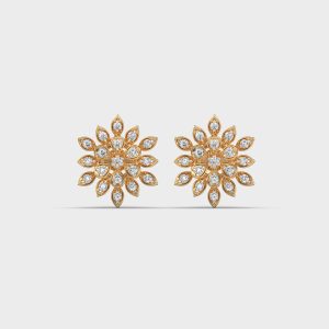 Sunflower Sunrise Diamond Stud Earrings