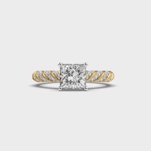 Aurora Twist Princess Cut Solitaire Ring