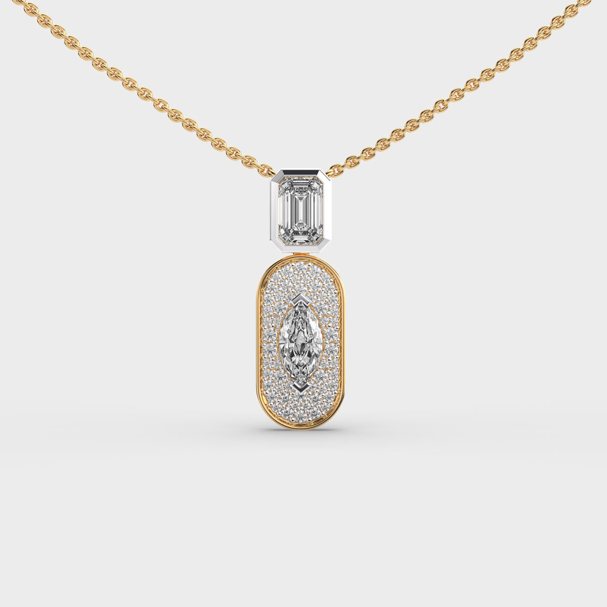 Tuscan Glam Diamond Encrusted Pendant (With Chain)