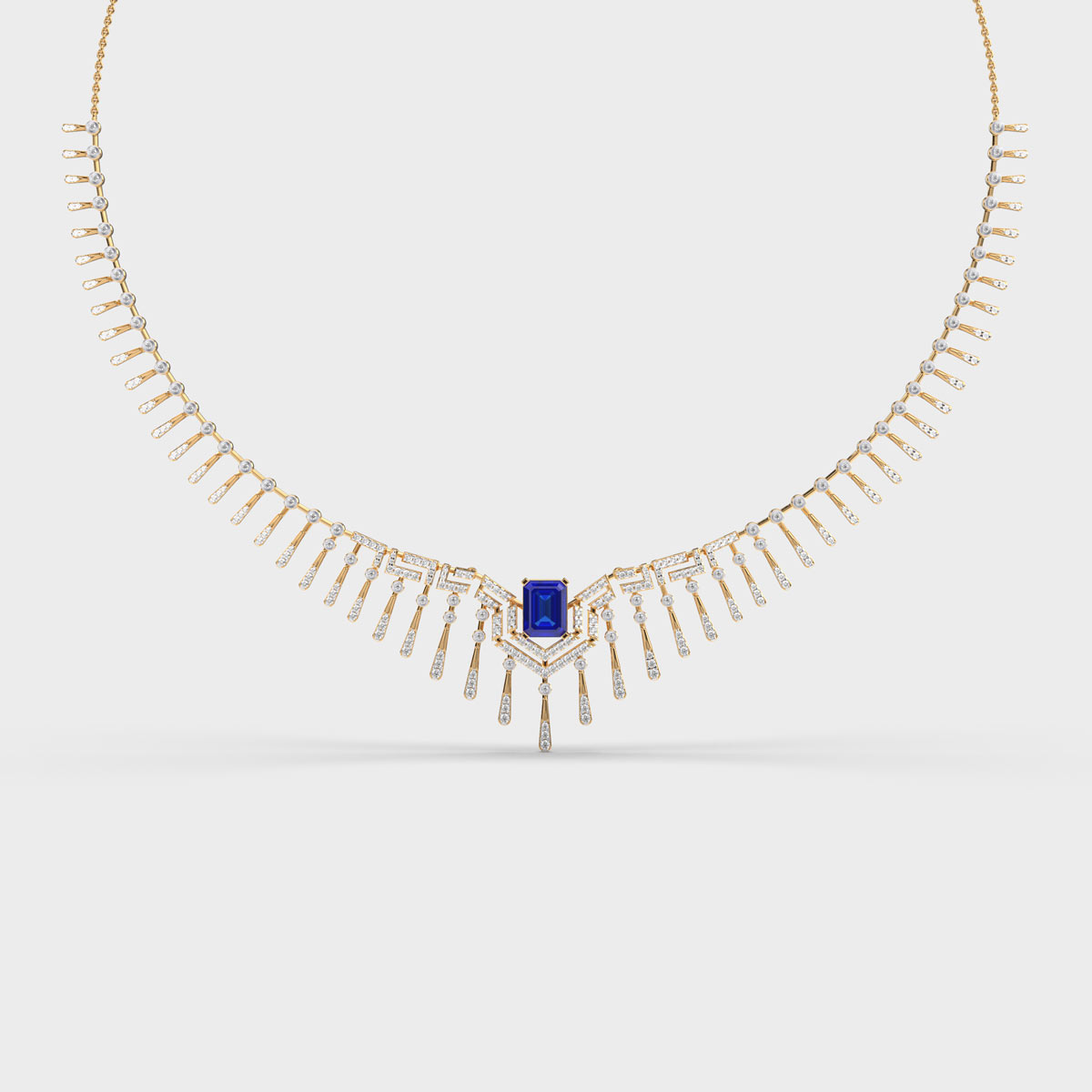 Queen Elizabeth Blue Stone Diamond Necklace