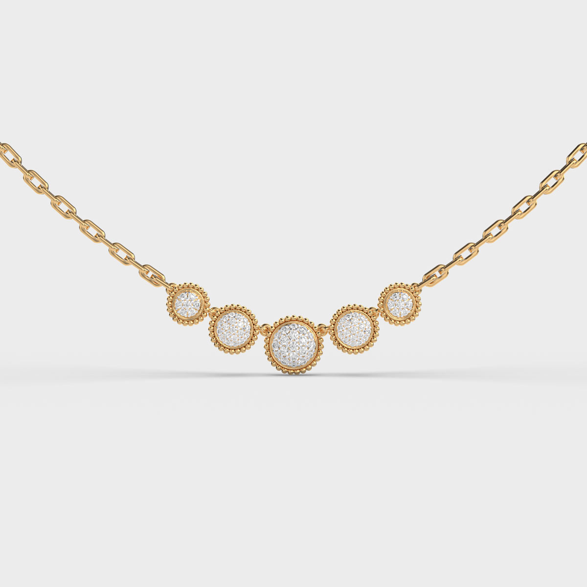 Quinque Quads Diamond Necklace