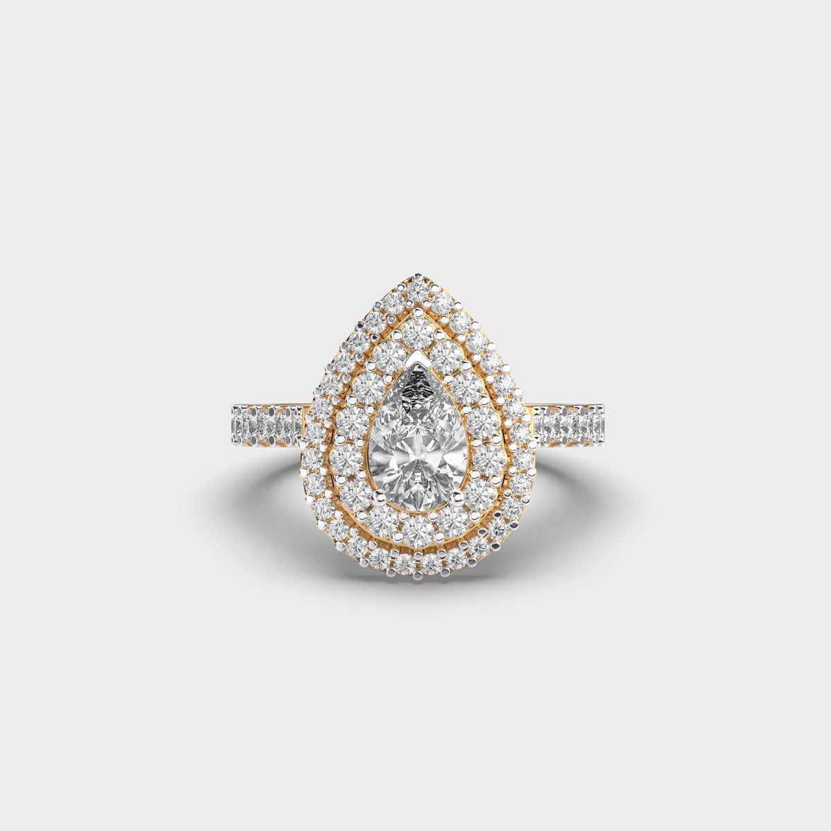 Fantasy Pear Diamond Studded Ring