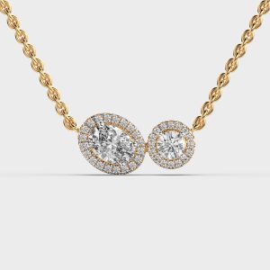 Duo Diamond Quad Pendant with Chain