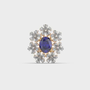 Blue Stone Frost Diamond Pendant without Chain