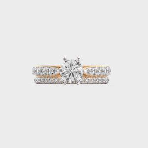 Ornate Glam Solitaire Diamond Ring