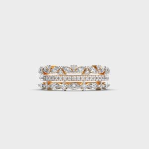 Tres Band Diamond Encrusted Statement Ring
