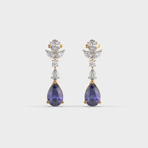 Diana Diamond Blue Stone Dangler Earrings