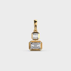 Double Diamond Pendant Without Chain