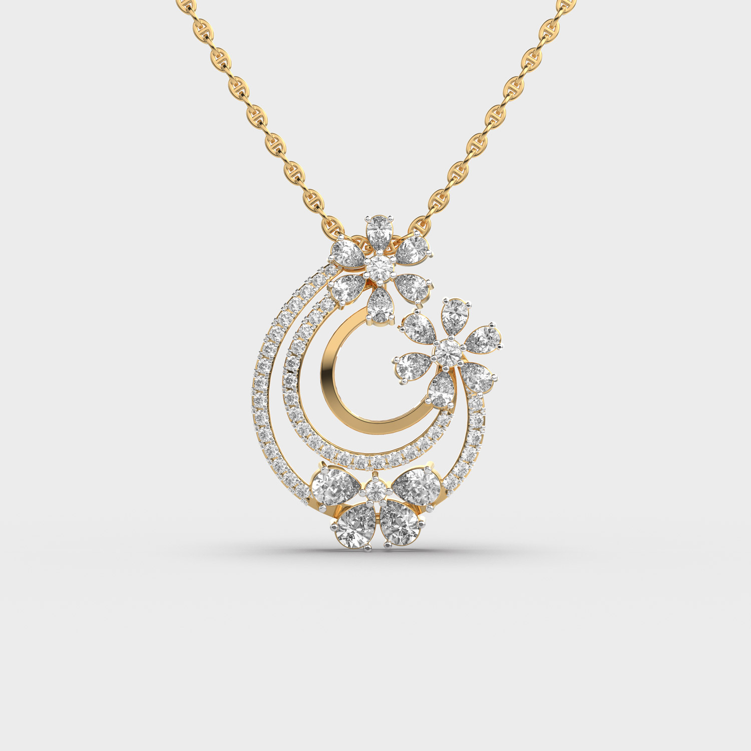 Florique Garland Diamond Pendant With Chain