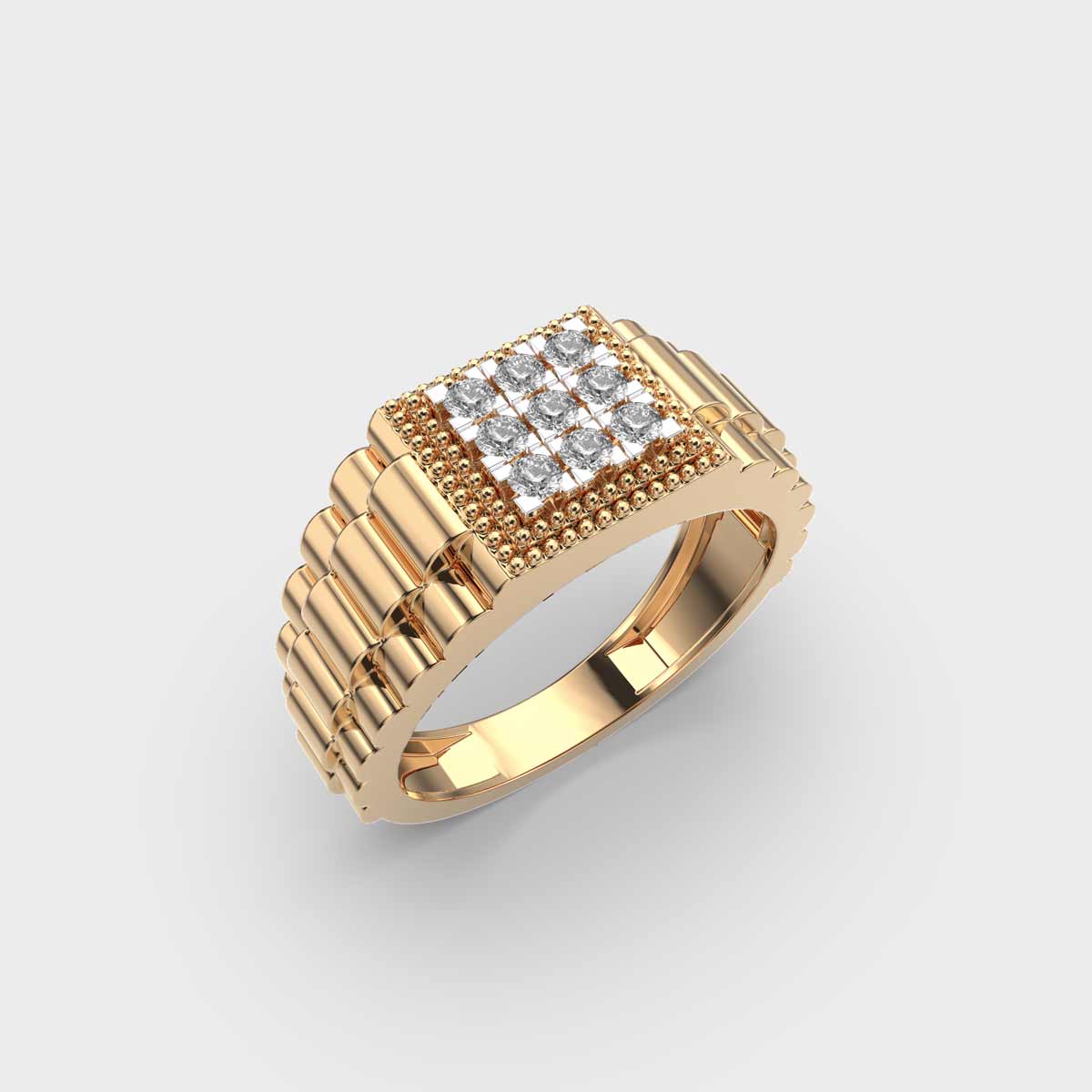 Edgy Diamond Illusion Diamond Band Ring