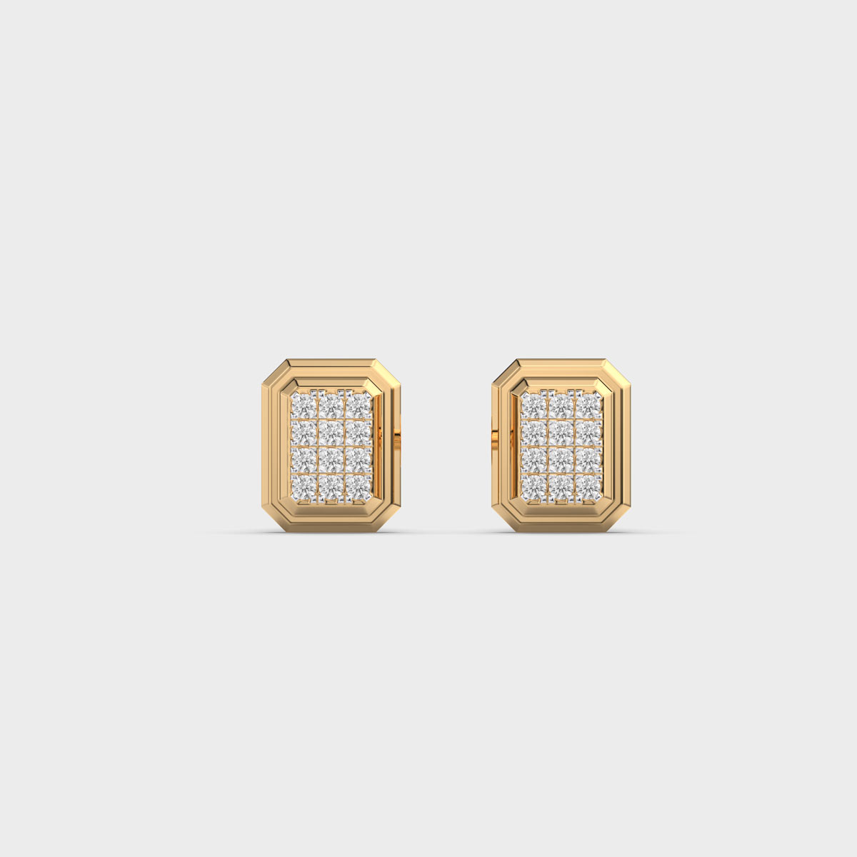 Quad Clustered Diamond Pave Earstuds