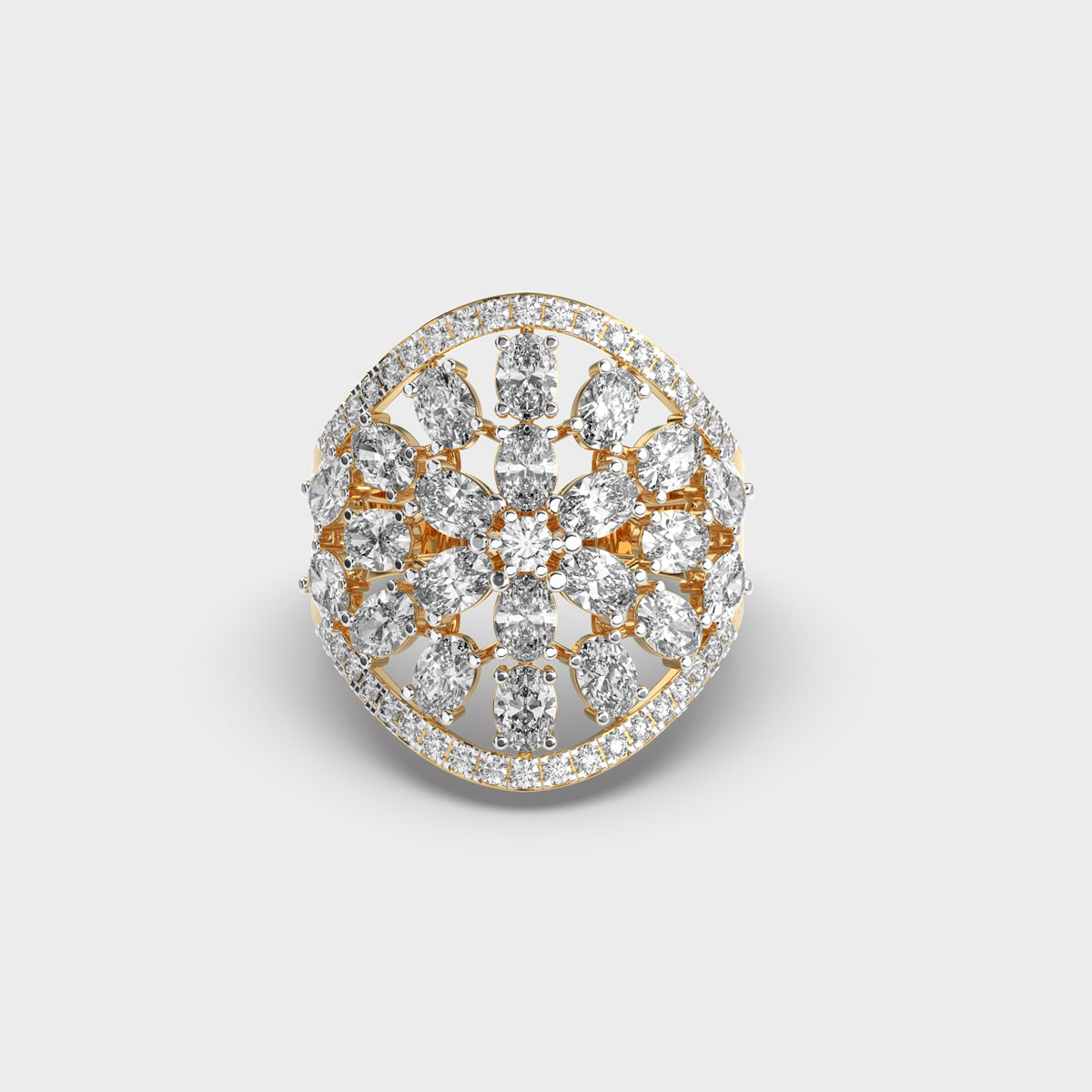 Floral Petals Statement Diamond Ring