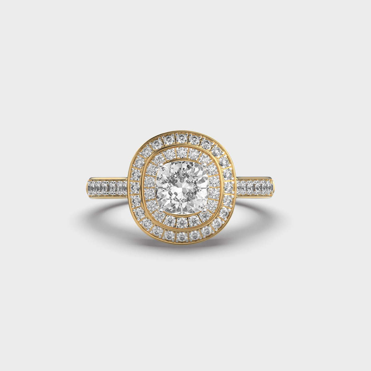 Solaris Crown Halo Solitaire Ring