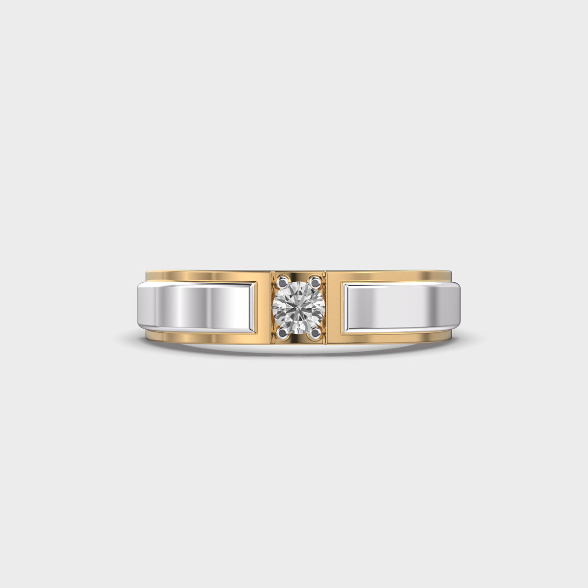 Double Tone Chunky Diamond Band For Men