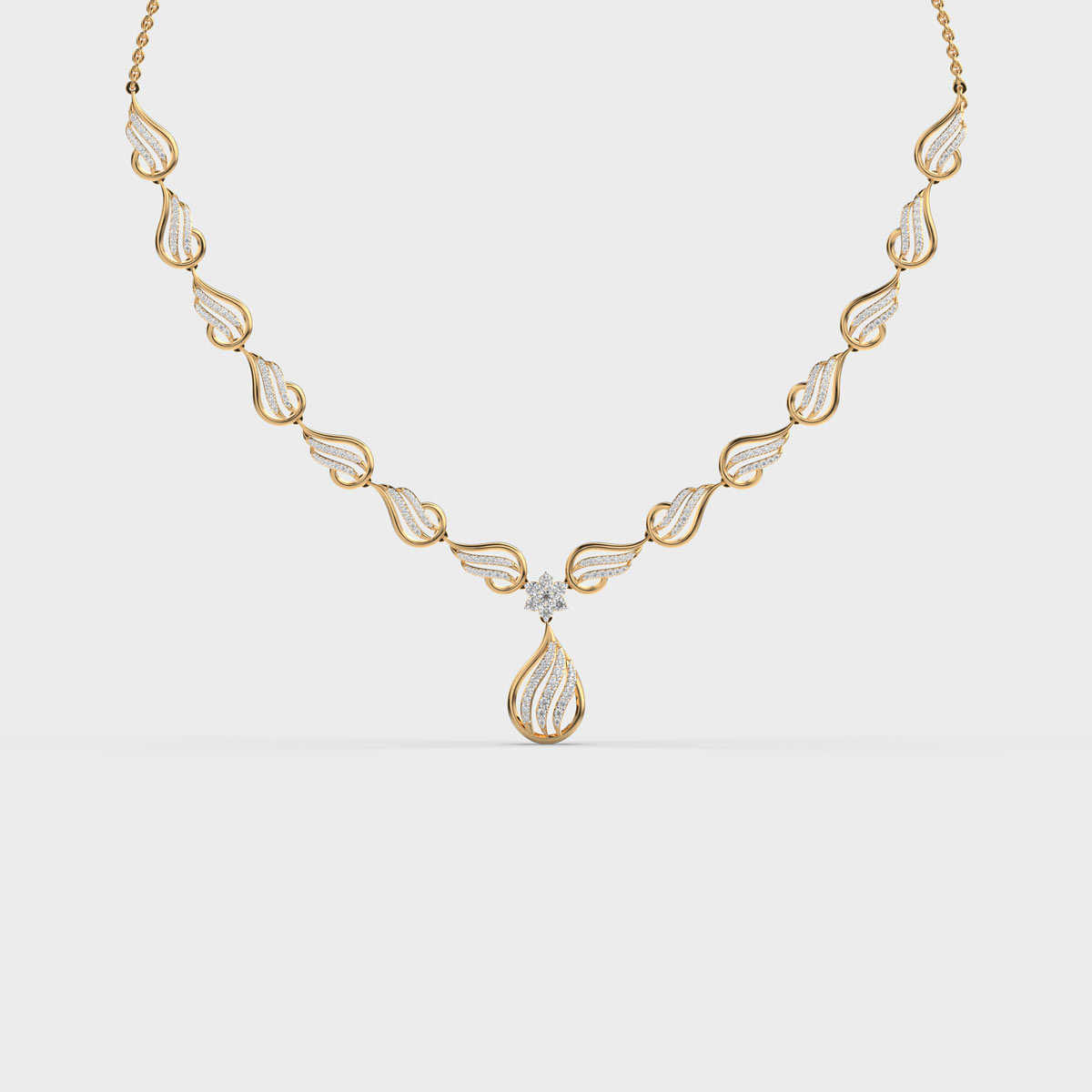 Shimmer Kiss Kalki Diamond Encrusted Necklace