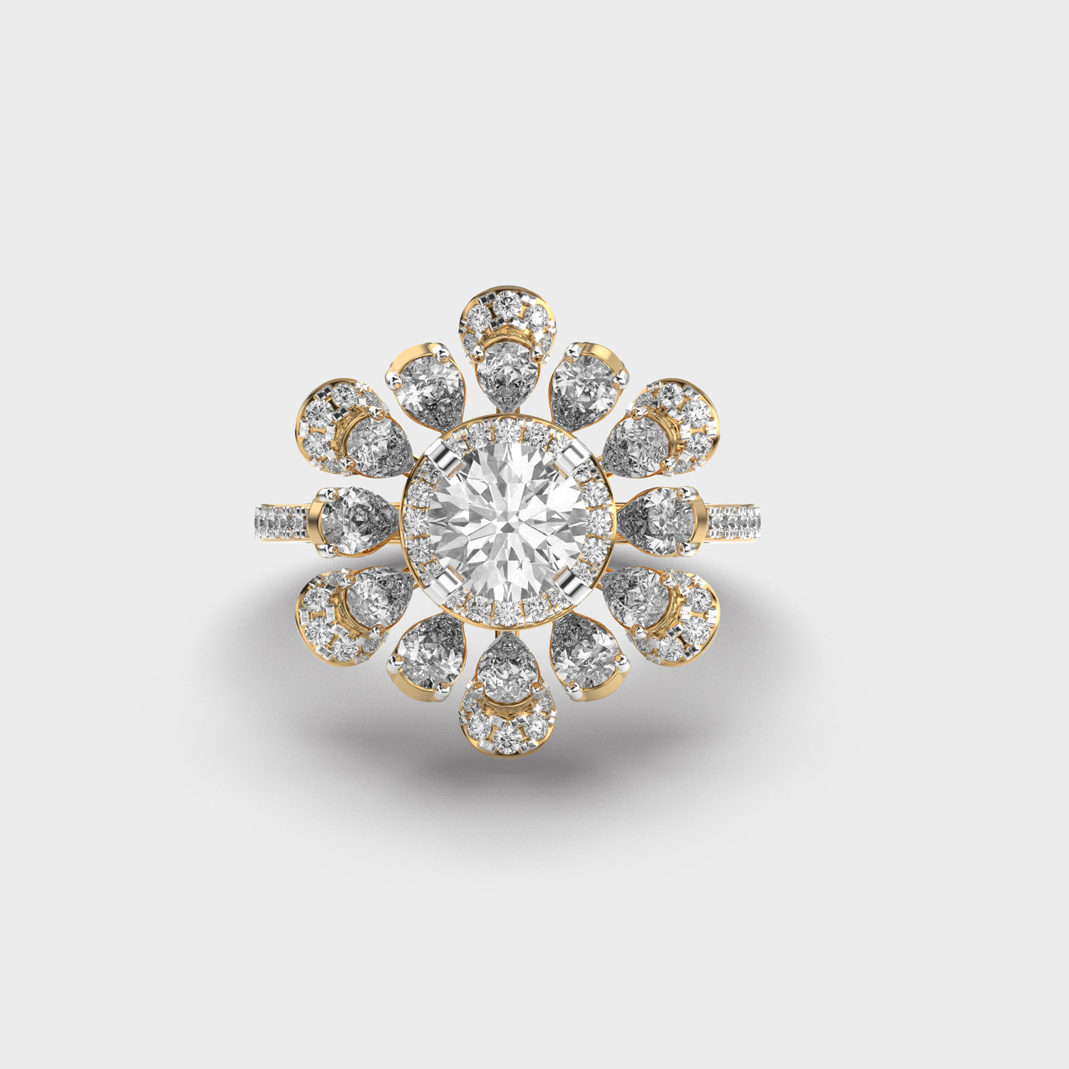 Floral Story Diamond Cocktail Ring