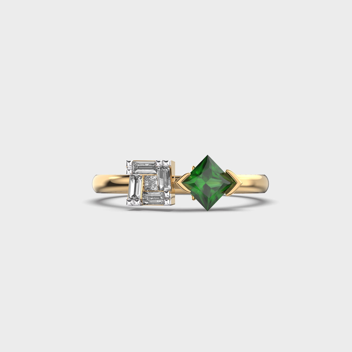 Garden Blush Green Stone Diamond Ring