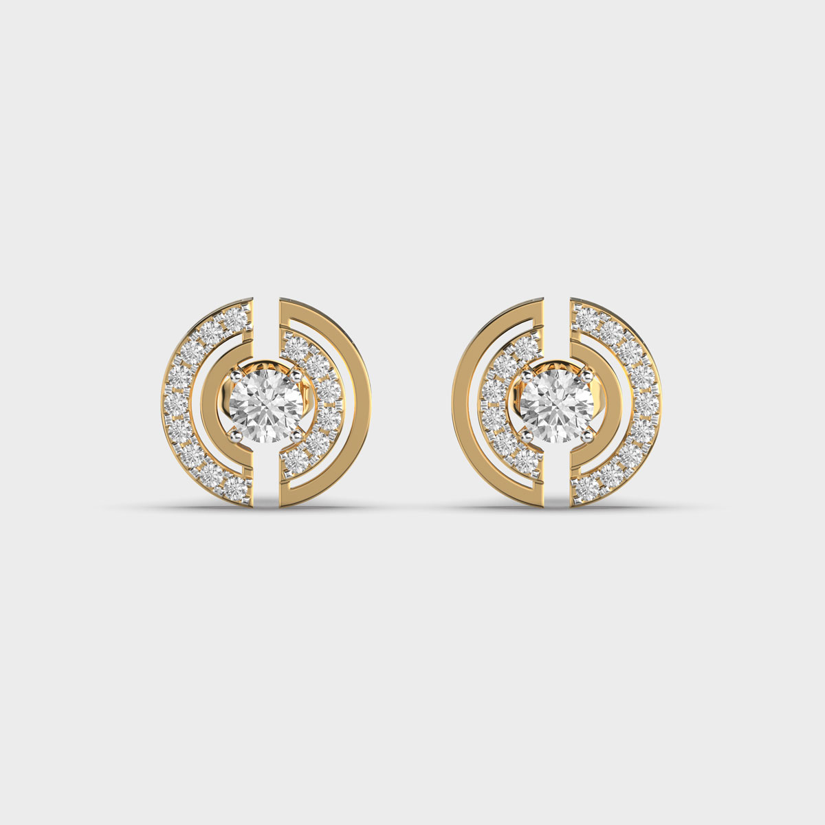 Half Circle Diamond Ear Studs