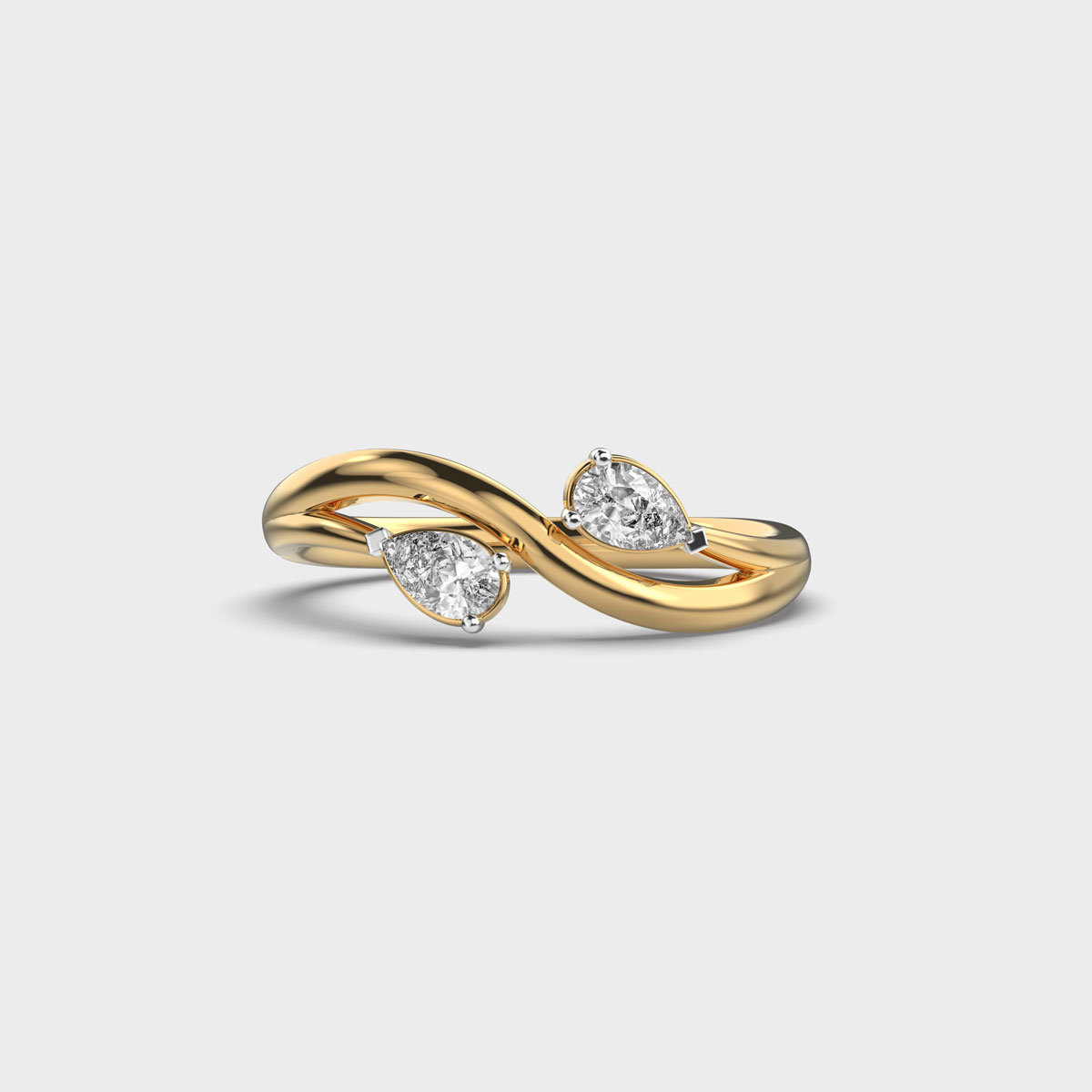 Glimmering Arc Loop Diamond Ring