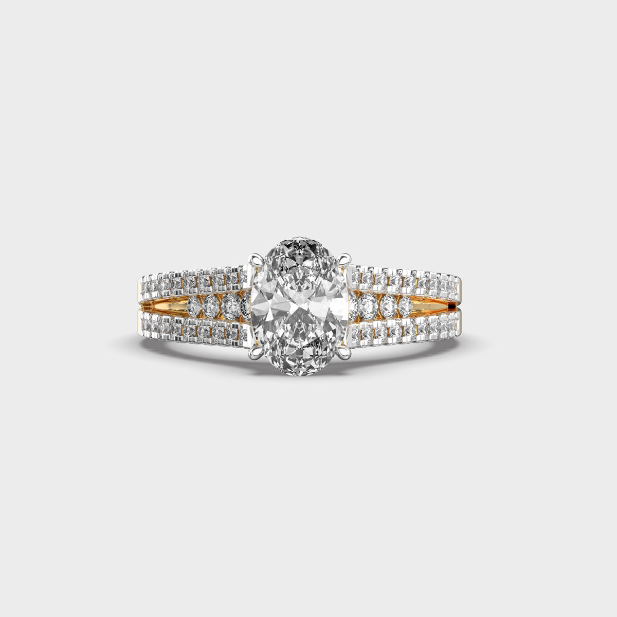 Beauteous Shimmering Oval Diamond Ring