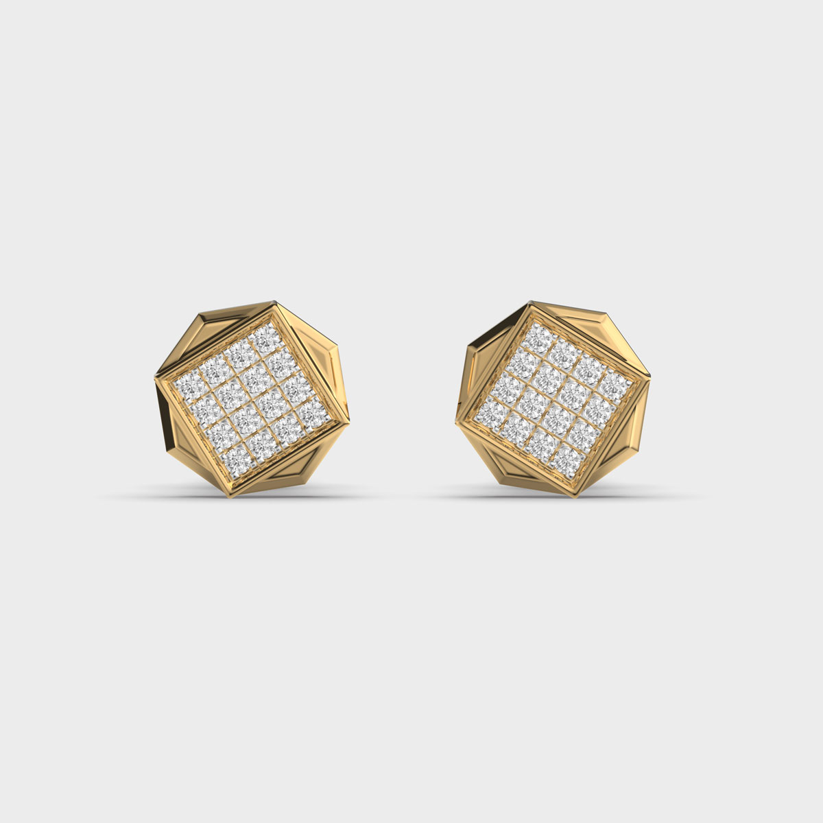 Glow Hexa Diamond Pave Earstuds
