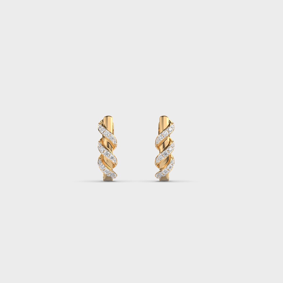 Twisted Bar Diamond Encrusted Earstuds