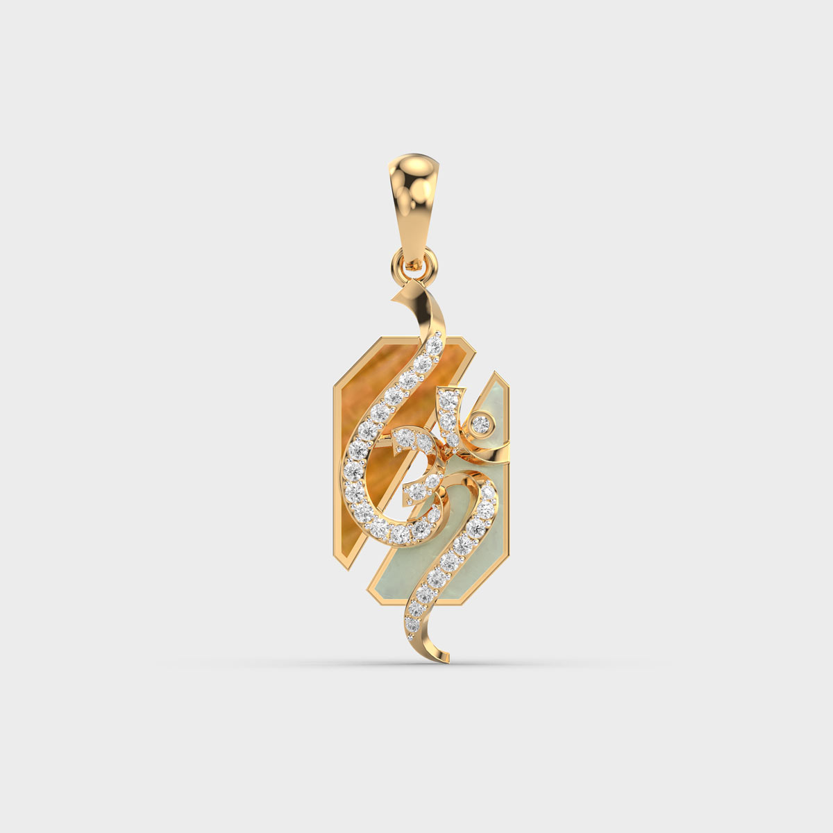 Empress Dual Tone Diamond Pendant (Without Chain)