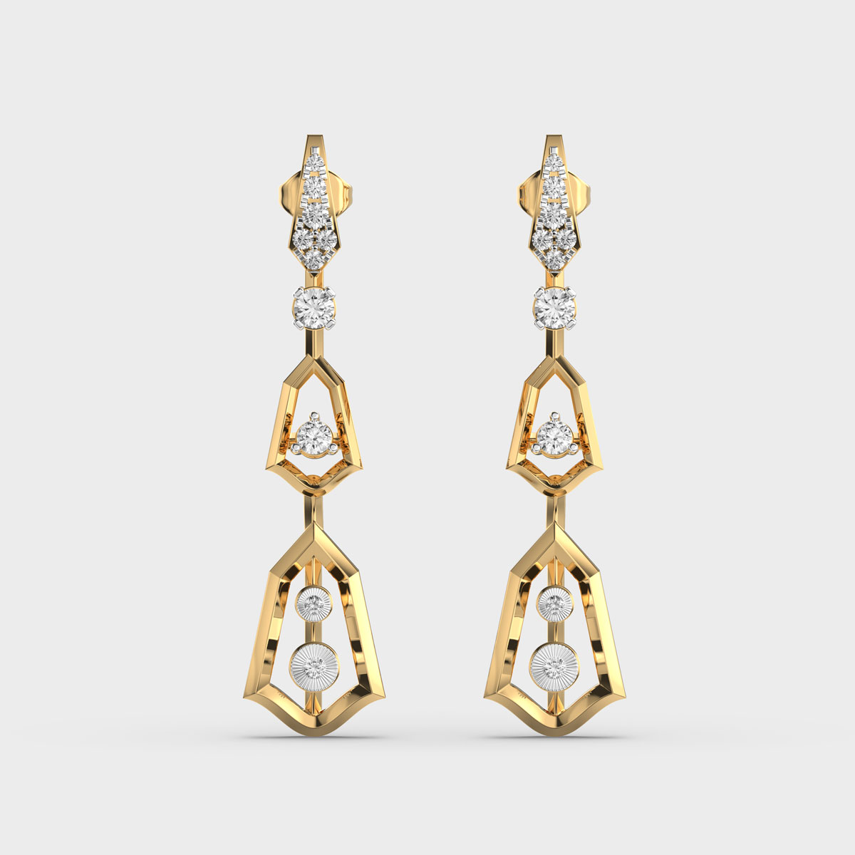 Romance from the Heaven Diamond Drops Earrings
