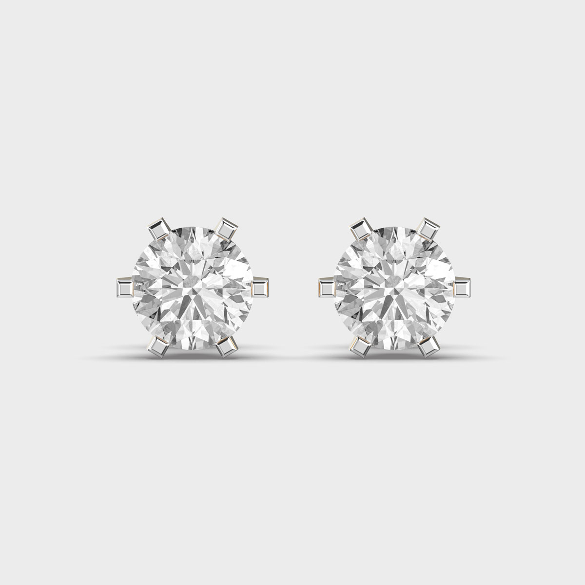 Simple Dazzling Round Diamond Earstuds