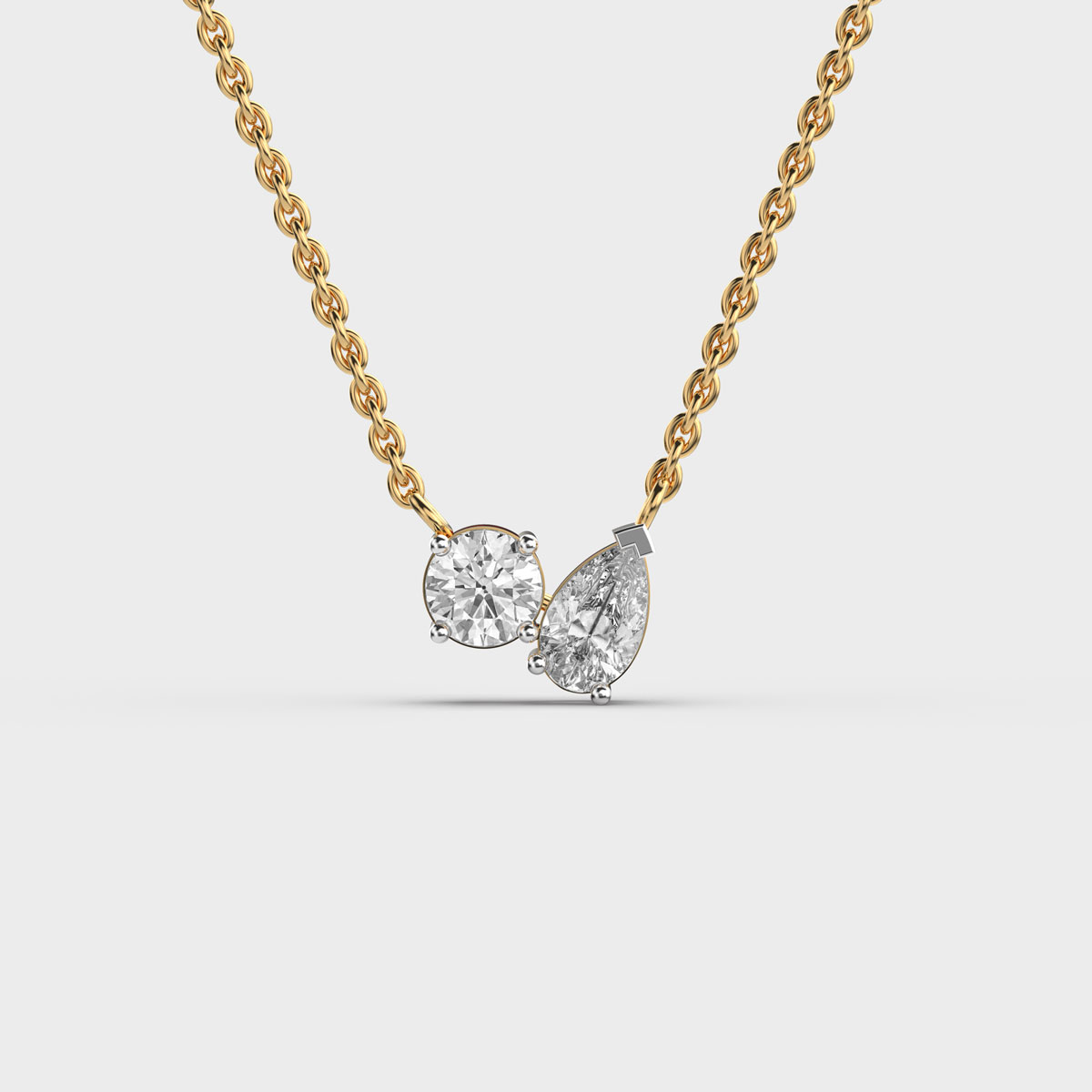 Glistening Toi Et Moi Pendant (With Chain)