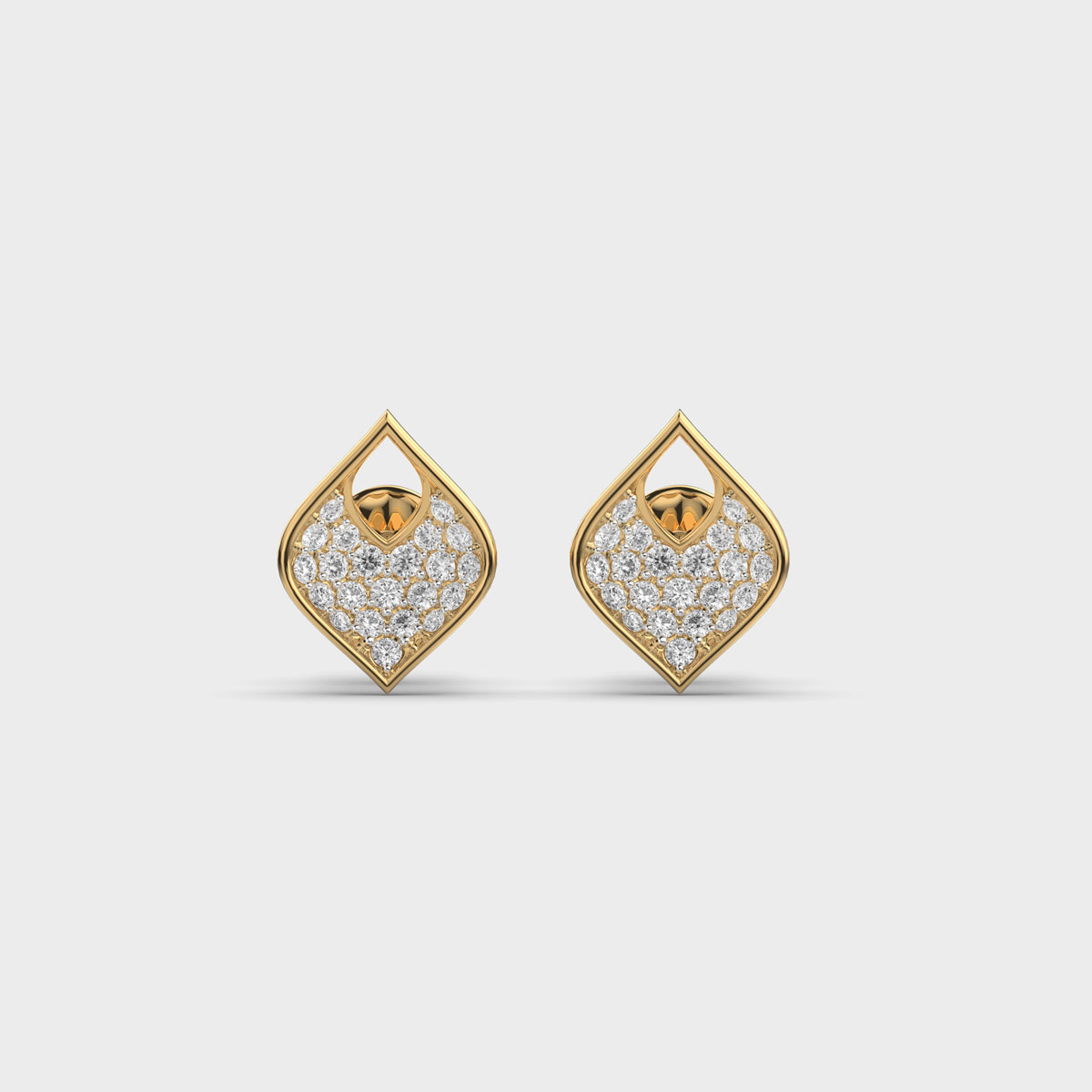 Ferns of Glam Diamond Stud Earrings