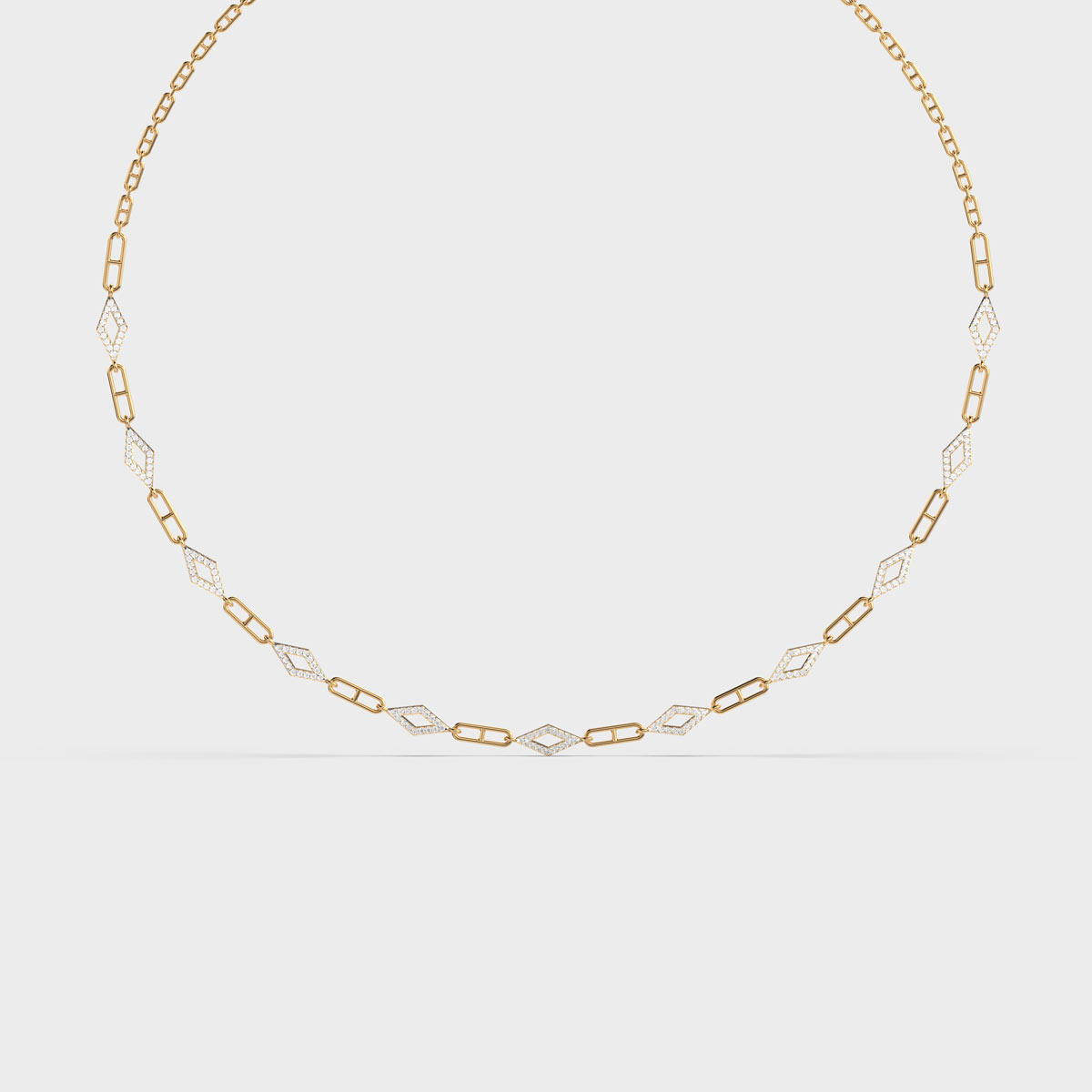 Luxe Linear Diamond Cluster Necklace