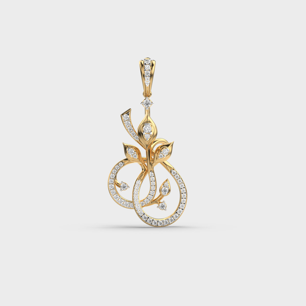 Loop Floret Vine Diamond Pendant (Without Chain)
