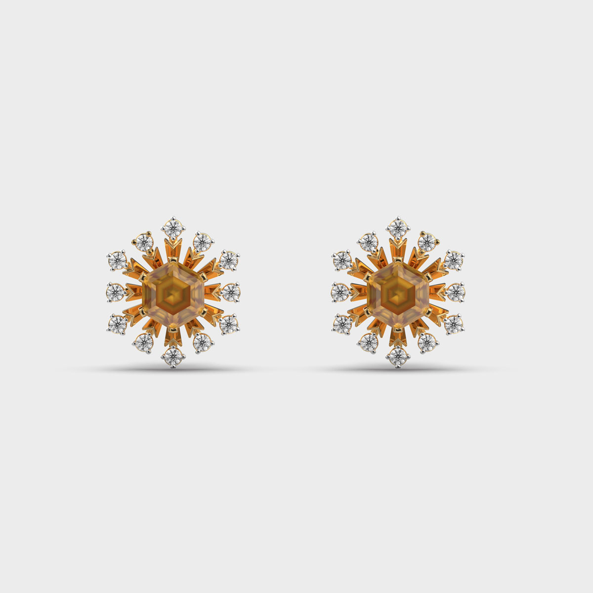 Glowing Chakra Diamond Encrusted Earstuds
