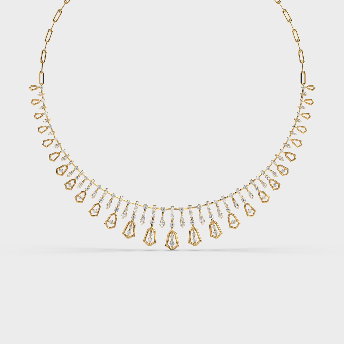 Queens Flowing Diamond Drops Necklace